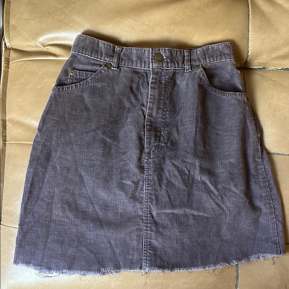 Stylish Mini Vintage Purple/Grey Corduroy Skirt by LEE
